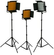 3 x Dimmable 600 LED Video Light Panel Professional Video Light Panel Studio Video Light Lighting LED Light Panel with Stand Combo