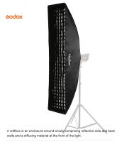 Godox 14"x 63" 35x160cm Strip Beehive Honeycomb Grid Softbox for Photo Strobe Studio Flash Softbox Bowens Mount